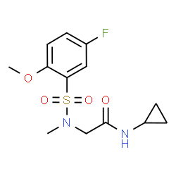 ChemSpider 2D Image | N-Cyclopropyl-N~2~-[(5-fluoro-2-methoxyphenyl)sulfonyl]-N~2~-methylglycinamide | C13H17FN2O4S