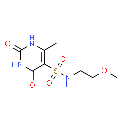 ChemSpider 2D Image | 5-pyrimidinesulfonamide, 2,4-dihydroxy-N-(2-methoxyethyl)-6-methyl- | C8H13N3O5S