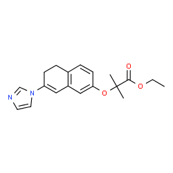 ChemSpider 2D Image | Ethyl 2-{[7-(1H-imidazol-1-yl)-5,6-dihydro-2-naphthalenyl]oxy}-2-methylpropanoate | C19H22N2O3