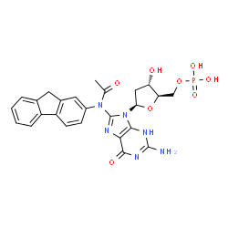 ChemSpider 2D Image | N-(5'-phospho-2'-deoxyguanosin-8-yl)-2-acetylaminofluorene | C25H25N6O8P
