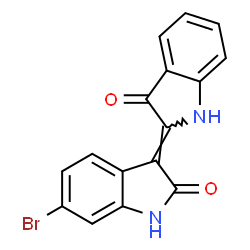 ChemSpider 2D Image | (3Z)-6-Bromo-3-(3-oxo-1,3-dihydro-2H-indol-2-ylidene)-1,3-dihydro-2H-indol-2-one | C16H9BrN2O2