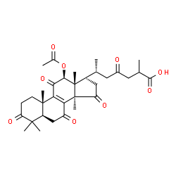 ChemSpider 2D Image | (12beta)-12-Acetoxy-3,7,11,15,23-pentaoxolanost-8-en-26-oic acid | C32H42O9