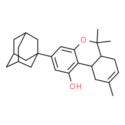 ChemSpider 2D Image | 3-(Adamantan-1-yl)-6,6,9-trimethyl-6a,7,10,10a-tetrahydro-6H-benzo[c]chromen-1-ol | C26H34O2