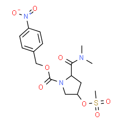 ChemSpider 2D Image | 4-Nitrobenzyl 2-(dimethylcarbamoyl)-4-[(methylsulfonyl)oxy]-1-pyrrolidinecarboxylate | C16H21N3O8S