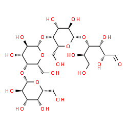 ChemSpider 2D Image | beta-D-Galactopyranosyl-(1->4)-beta-D-galactopyranosyl-(1->4)-beta-D-galactopyranosyl-(1->4)-D-galactose | C24H42O21