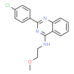 ChemSpider 2D Image | 2-(4-Chlorophenyl)-N-(2-methoxyethyl)-4-quinazolinamine | C17H16ClN3O