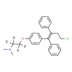 ChemSpider 2D Image | 2-{4-[(1Z)-4-Chloro-1,2-diphenyl-1-buten-1-yl]phenoxy}-N,N-dimethyl(~2~H_4_)ethanamine | C26H24D4ClNO