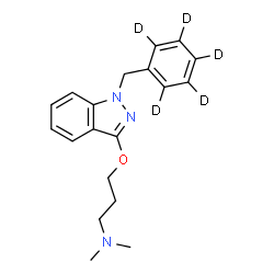 ChemSpider 2D Image | N,N-Dimethyl-3-({1-[(~2~H_5_)phenylmethyl]-1H-indazol-3-yl}oxy)-1-propanamine | C19H18D5N3O