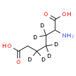 ChemSpider 2D Image | 2-Amino(3,3,4,4,5,5-~2~H_6_)heptanedioic acid | C7H7D6NO4