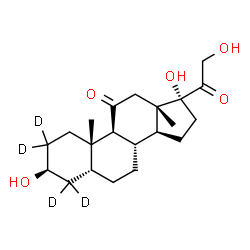 ChemSpider 2D Image | (3beta,5beta)-3,17,21-Trihydroxy(2,2,4,4-~2~H_4_)pregnane-11,20-dione | C21H28D4O5