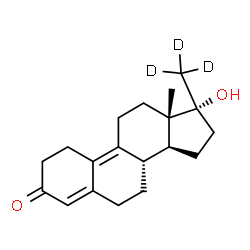 ChemSpider 2D Image | (17alpha)-17-Hydroxy-17-(~2~H_3_)methylestra-4,9-dien-3-one | C19H23D3O2