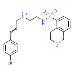 ChemSpider 2D Image | 5-[(2-{[(2E)-3-(4-Bromophenyl)-2-propen-1-yl]ammonio}ethyl)sulfamoyl]isoquinolinium | C20H22BrN3O2S