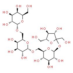 ChemSpider 2D Image | D-fructofuranosyl alpha-D-galactopyranosyl-(1->6)-alpha-D-galactopyranosyl-(1->6)-beta-D-glucopyranoside | C24H42O21