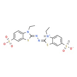 ChemSpider 2D Image | (2E)-3-Ethyl-2-[(2Z)-(3-ethyl-6-sulfonato-1,3-benzothiazol-2(3H)-ylidene)hydrazono]-2,3-dihydro-1,3-benzothiazol-3-ium-6-sulfonate | C18H17N4O6S4