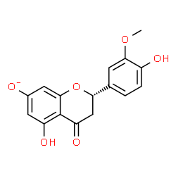 ChemSpider 2D Image | (2S)-5-Hydroxy-2-(4-hydroxy-3-methoxyphenyl)-4-oxo-7-chromanolate | C16H13O6