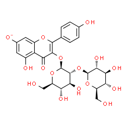 ChemSpider 2D Image | 3-{[2-O-(beta-D-Glucopyranosyl)-beta-D-glucopyranosyl]oxy}-5-hydroxy-2-(4-hydroxyphenyl)-4-oxo-4H-chromen-7-olate | C27H29O16