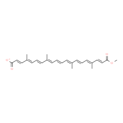 ChemSpider 2D Image | (2E,4E,6E,8E,10E,12E,14E,16E,18E)-20-Methoxy-4,8,13,17-tetramethyl-20-oxo-2,4,6,8,10,12,14,16,18-icosanonaenoate | C25H29O4
