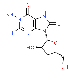 ChemSpider 2D Image | 1-Amino-3'-deoxy-8-oxo-7,8-dihydroguanosine | C10H14N6O5