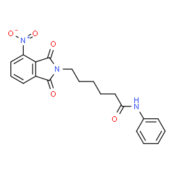 ChemSpider 2D Image | 6-(4-Nitro-1,3-dioxo-1,3-dihydro-2H-isoindol-2-yl)-N-phenylhexanamide | C20H19N3O5