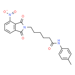 ChemSpider 2D Image | N-(4-Methylphenyl)-6-(4-nitro-1,3-dioxo-1,3-dihydro-2H-isoindol-2-yl)hexanamide | C21H21N3O5