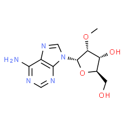 ChemSpider 2D Image | 9-(2-O-Methyl-alpha-D-ribofuranosyl)-9H-purin-6-amine | C11H15N5O4