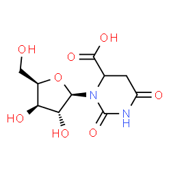 ChemSpider 2D Image | 2,6-Dioxo-3-(beta-D-xylofuranosyl)hexahydro-4-pyrimidinecarboxylic acid | C10H14N2O8