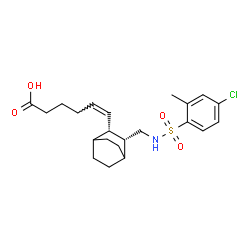ChemSpider 2D Image | (5Z)-6-[(2R,3R)-3-({[(4-Chloro-2-methylphenyl)sulfonyl]amino}methyl)bicyclo[2.2.2]oct-2-yl]-5-hexenoic acid | C22H30ClNO4S