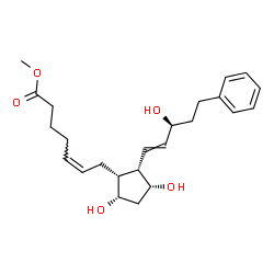 ChemSpider 2D Image | Methyl (5Z)-7-{(1R,2S,3R,5S)-3,5-dihydroxy-2-[(3S)-3-hydroxy-5-phenyl-1-penten-1-yl]cyclopentyl}-5-heptenoate | C24H34O5