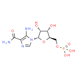 ChemSpider 2D Image | 5-Amino-1-(5-O-phosphono-alpha-D-ribofuranosyl)-1H-imidazole-4-carboxamide | C9H15N4O8P