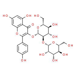 ChemSpider 2D Image | 5,7-Dihydroxy-2-(4-hydroxyphenyl)-4-oxo-4H-chromen-3-yl 2-O-beta-D-mannopyranosyl-beta-D-glucopyranoside | C27H30O16