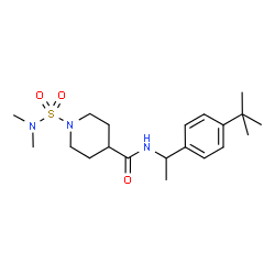 ChemSpider 2D Image | 1-(Dimethylsulfamoyl)-N-{1-[4-(2-methyl-2-propanyl)phenyl]ethyl}-4-piperidinecarboxamide | C20H33N3O3S