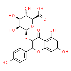 ChemSpider 2D Image | 5,7-Dihydroxy-2-(4-hydroxyphenyl)-4-oxo-4H-chromen-3-yl beta-D-mannopyranosiduronic acid | C21H18O12