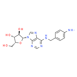 ChemSpider 2D Image | N-(4-Aminobenzyl)-9-(beta-D-xylofuranosyl)-9H-purin-6-amine | C17H20N6O4