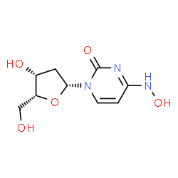 ChemSpider 2D Image | 1-(2-Deoxy-beta-D-threo-pentofuranosyl)-4-(hydroxyamino)-2(1H)-pyrimidinone | C9H13N3O5