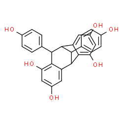 ChemSpider 2D Image | 8,16-Bis(4-hydroxyphenyl)tetracyclo[7.6.1.0~2,7~.0~10,15~]hexadeca-2,4,6,10,12,14-hexaene-4,6,12,14-tetrol | C28H22O6