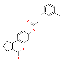 ChemSpider 2D Image | 4-Oxo-1,2,3,4-tetrahydrocyclopenta[c]chromen-7-yl (3-methylphenoxy)acetate | C21H18O5