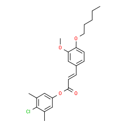 ChemSpider 2D Image | 4-Chloro-3,5-dimethylphenyl (2E)-3-[3-methoxy-4-(pentyloxy)phenyl]acrylate | C23H27ClO4