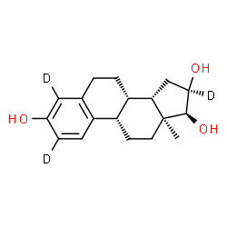 ChemSpider 2D Image | (8alpha,16alpha,17alpha)-(2,4,16-~2~H_3_)Estra-1,3,5(10)-triene-3,16,17-triol | C18H21D3O3