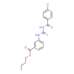 ChemSpider 2D Image | Butyl 3-{[(4-chlorobenzoyl)carbamothioyl]amino}benzoate | C19H19ClN2O3S