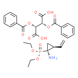 ChemSpider 2D Image | (2R,3R)-2,3-Bis(benzoyloxy)succinic acid - diethyl [(1S,2S)-1-amino-2-vinylcyclopropyl]phosphonate (1:1) | C27H32NO11P
