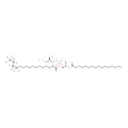 ChemSpider 2D Image | (2R)-3-({[(2R)-2,3-Dihydroxypropoxy](hydroxy)phosphoryl}oxy)-2-(palmitoyloxy)propyl (13,13,14,14,15,15,16,16,16-~2~H_9_)hexadecanoate | C38H66D9O10P