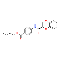 ChemSpider 2D Image | Butyl 4-{[(2R)-2,3-dihydro-1,4-benzodioxin-2-ylcarbonyl]amino}benzoate | C20H21NO5