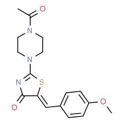 ChemSpider 2D Image | (5Z)-2-(4-Acetyl-1-piperazinyl)-5-(4-methoxybenzylidene)-1,3-thiazol-4(5H)-one | C17H19N3O3S