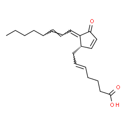 ChemSpider 2D Image | (5E,12E,14E)-11-Oxoprosta-5,9,12,14-tetraen-1-oic acid | C20H28O3