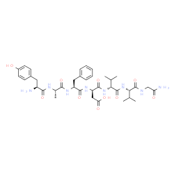 ChemSpider 2D Image | L-Tyrosyl-L-alanyl-L-phenylalanyl-D-alpha-aspartyl-D-valyl-L-valylglycinamide | C37H52N8O10