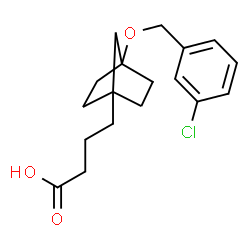 ChemSpider 2D Image | 4-{4-[(3-Chlorobenzyl)oxy]bicyclo[2.2.1]hept-1-yl}butanoic acid | C18H23ClO3