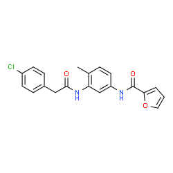 ChemSpider 2D Image | N-(3-{[(4-Chlorophenyl)acetyl]amino}-4-methylphenyl)-2-furamide | C20H17ClN2O3