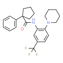ChemSpider 2D Image | 1-Phenyl-N-[2-(1-piperidinyl)-5-(trifluoromethyl)phenyl]cyclopentanecarboxamide | C24H27F3N2O
