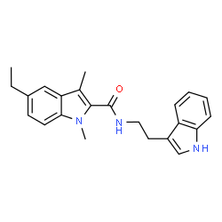 ChemSpider 2D Image | 5-Ethyl-N-[2-(1H-indol-3-yl)ethyl]-1,3-dimethyl-1H-indole-2-carboxamide | C23H25N3O