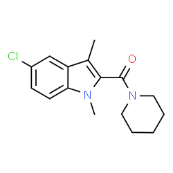 ChemSpider 2D Image | (5-Chloro-1,3-dimethyl-1H-indol-2-yl)(1-piperidinyl)methanone | C16H19ClN2O